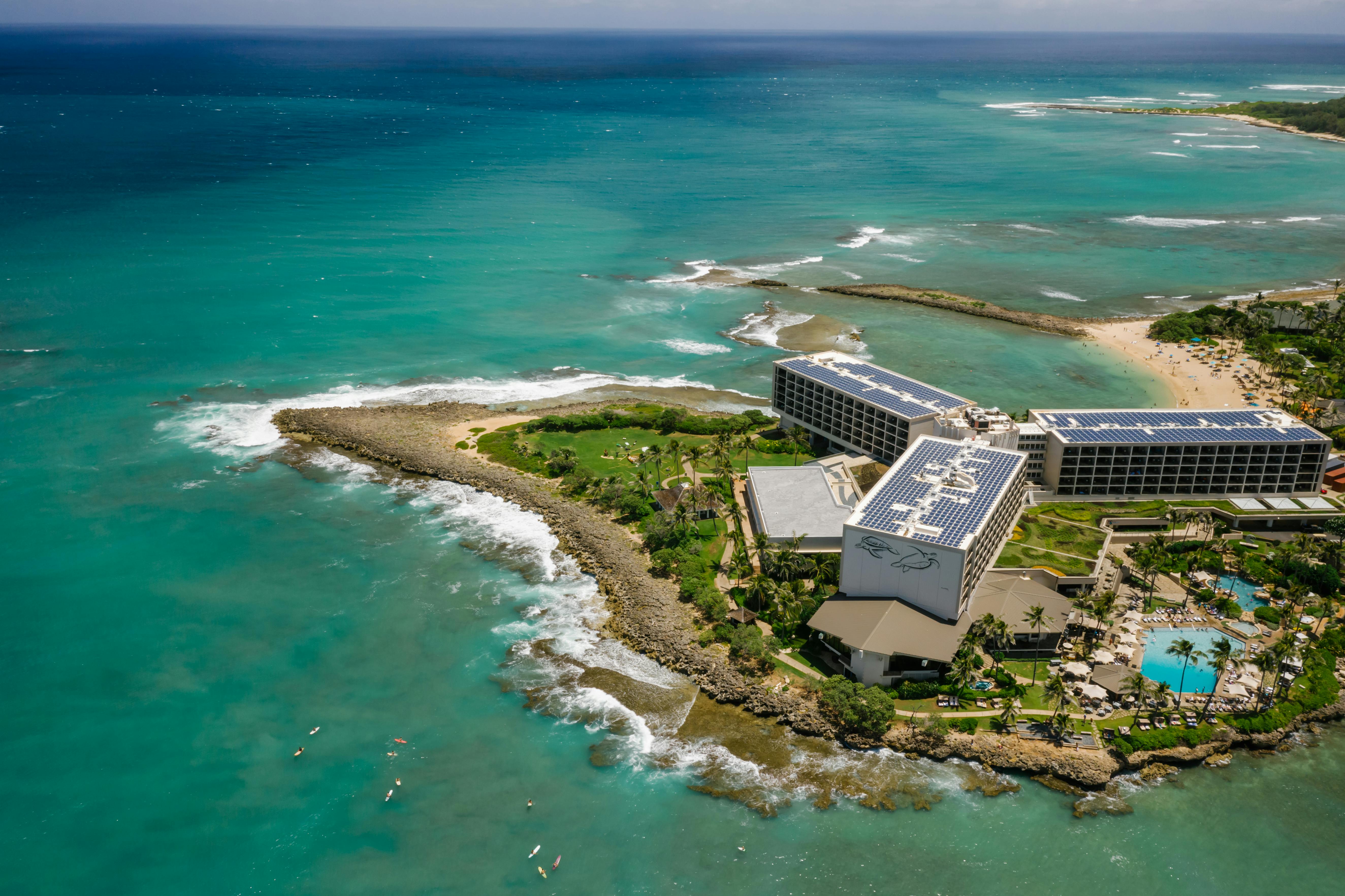 Eco-friendly resort in Hawaii with solar panels